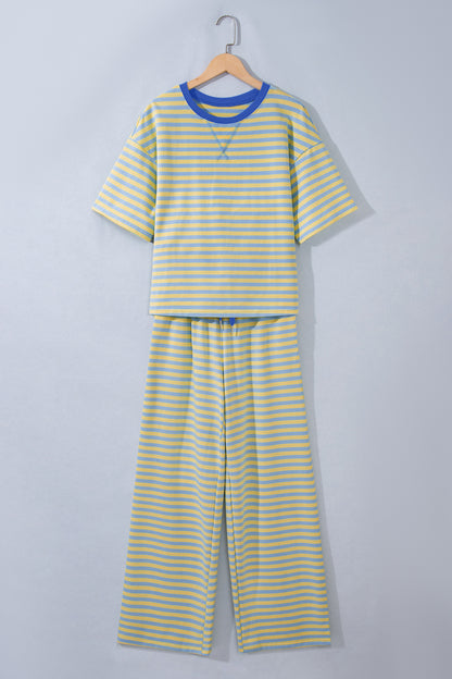 Loose Tee Drawstring Elastic Waist 2pcs Pant Set