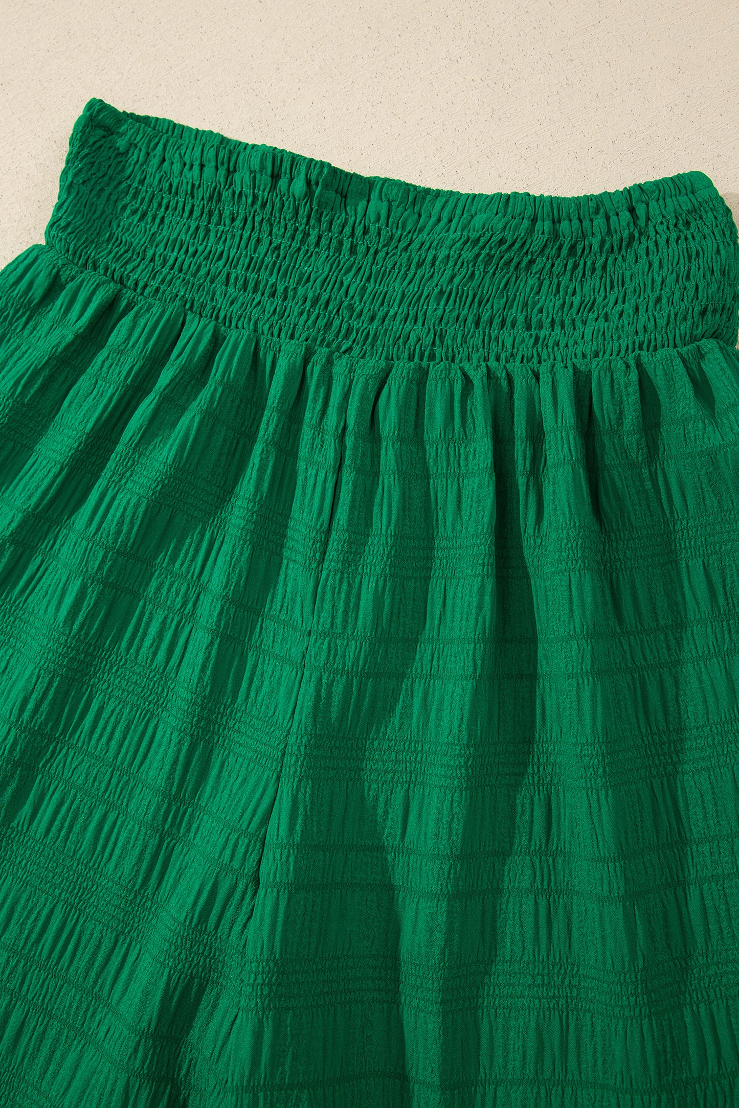 Shirred High Waist Shorts Set