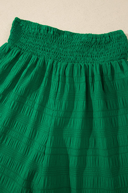 Shirred High Waist Shorts Set