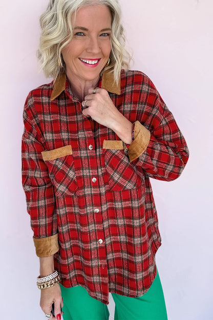 Plaid Color Block Shacket