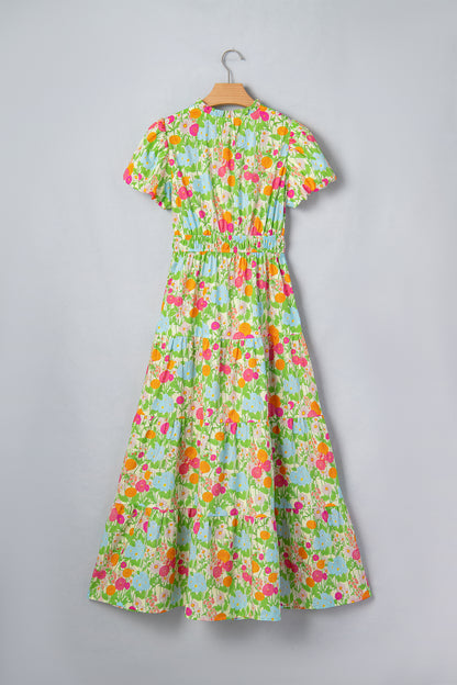 Puff Sleeve Cotton Maxi Dress