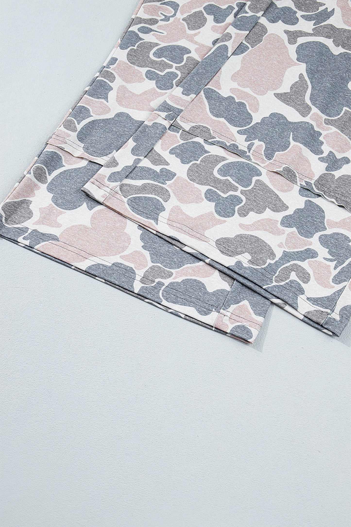 Khaki Camouflage Print Ankle-Length Plus Size Pants