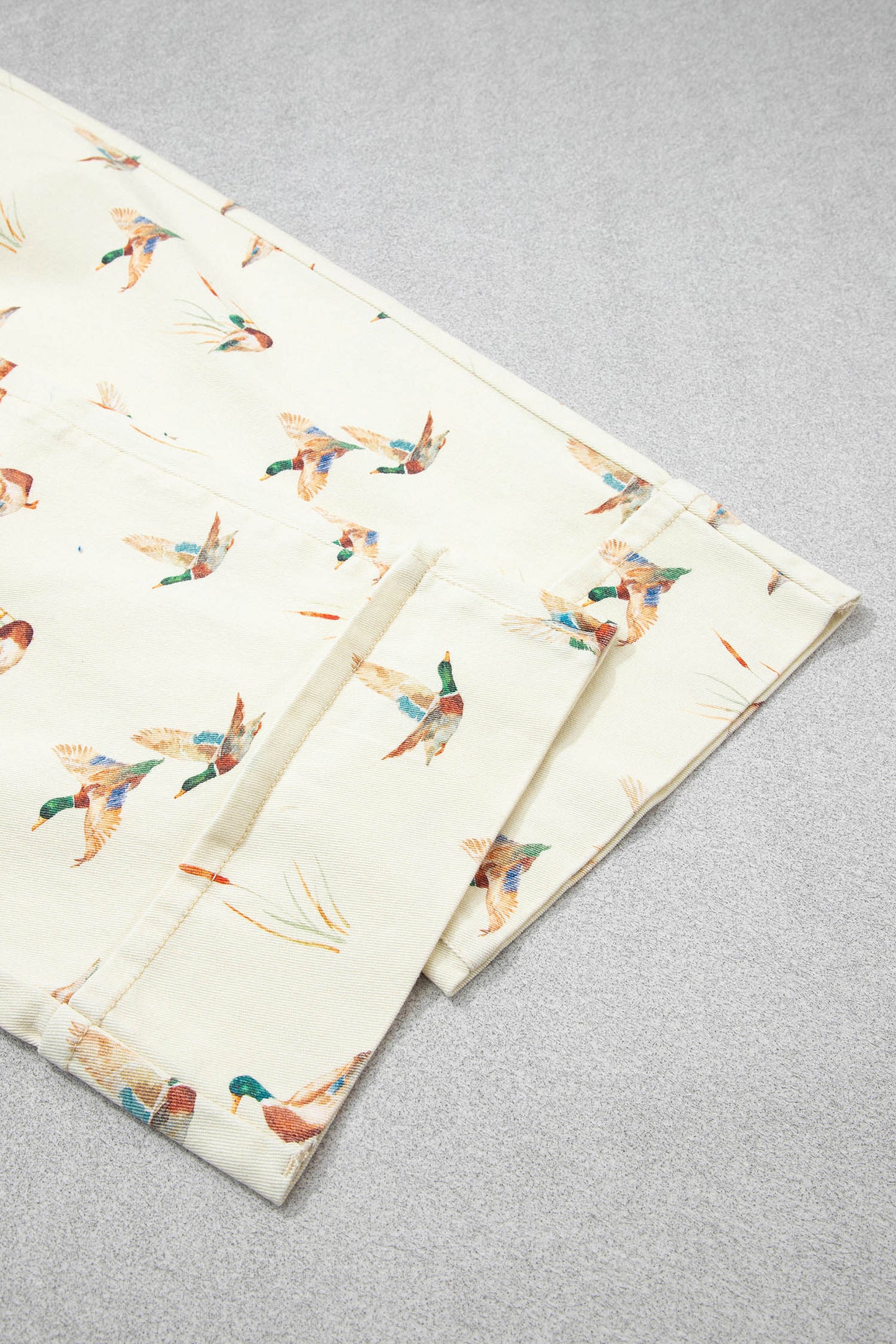 Mallard Printed Cuffed Hem Shift Jeans