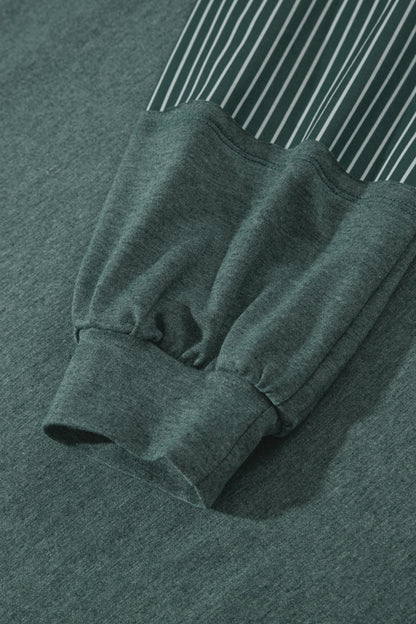 Raw Seam Patchwork Long Sleeve Top Pocket Casual Pants 2pcs Set