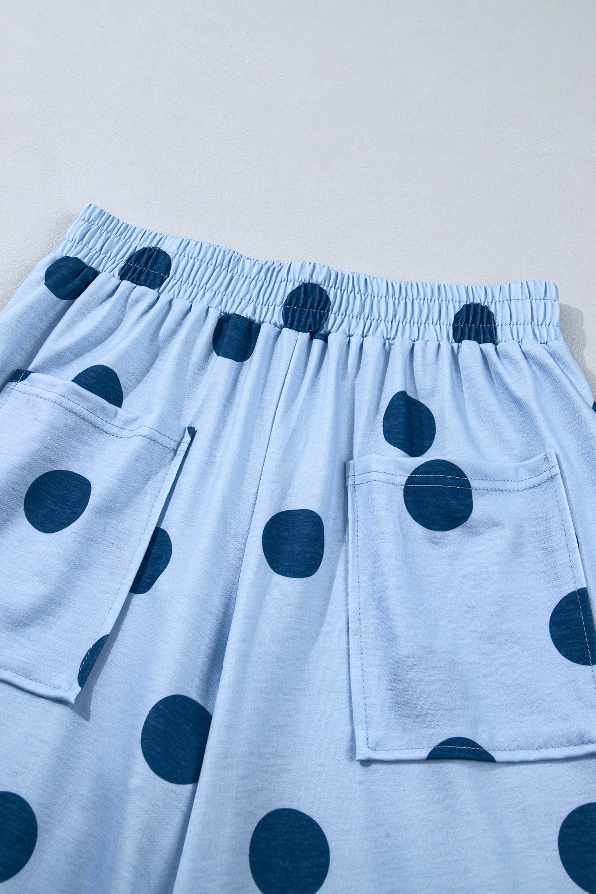 Polka Dot Wide Leg Elastic Waist Casual Pants