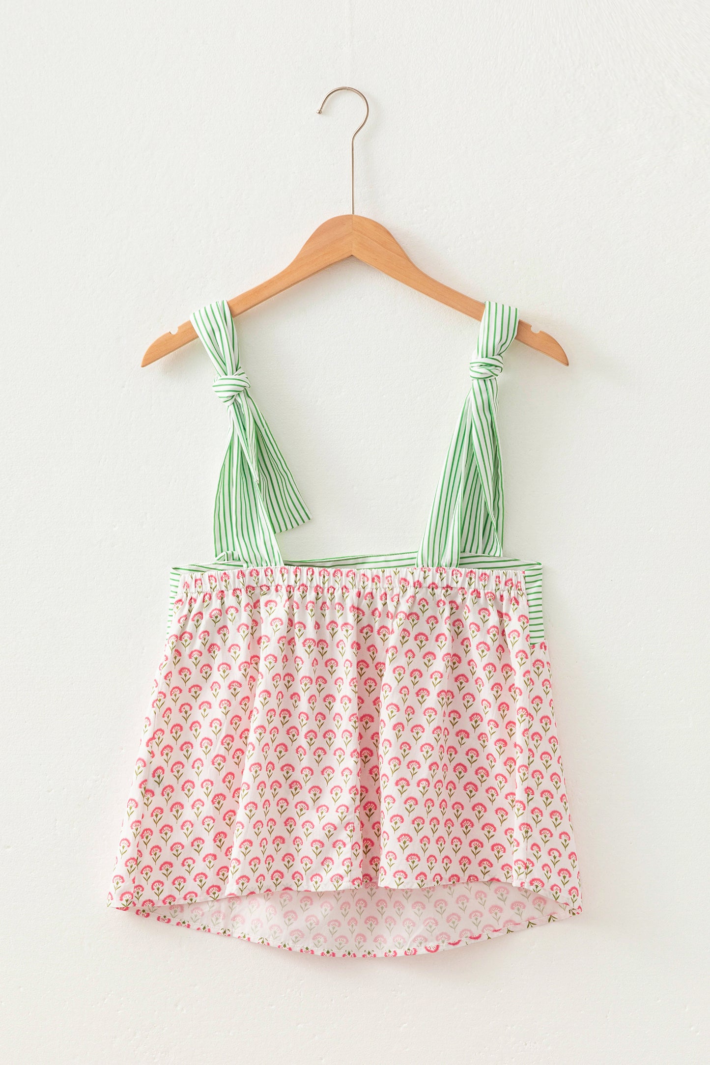 Pink Knot Straps Babydoll Tank Top