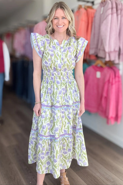 Purple Tulip Midi Dress