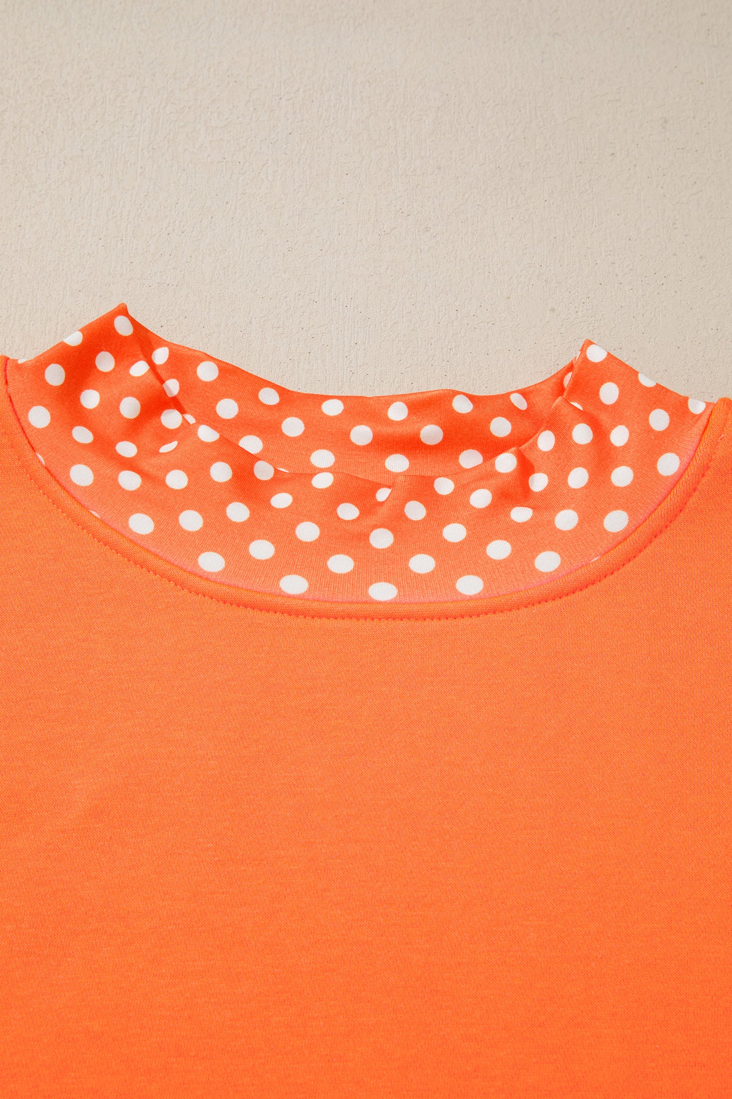 Polka Dot Patchwork Round Neck Plus Size Sweatshirt