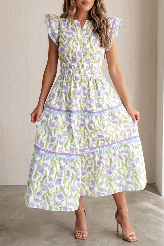 Purple Tulip Midi Dress