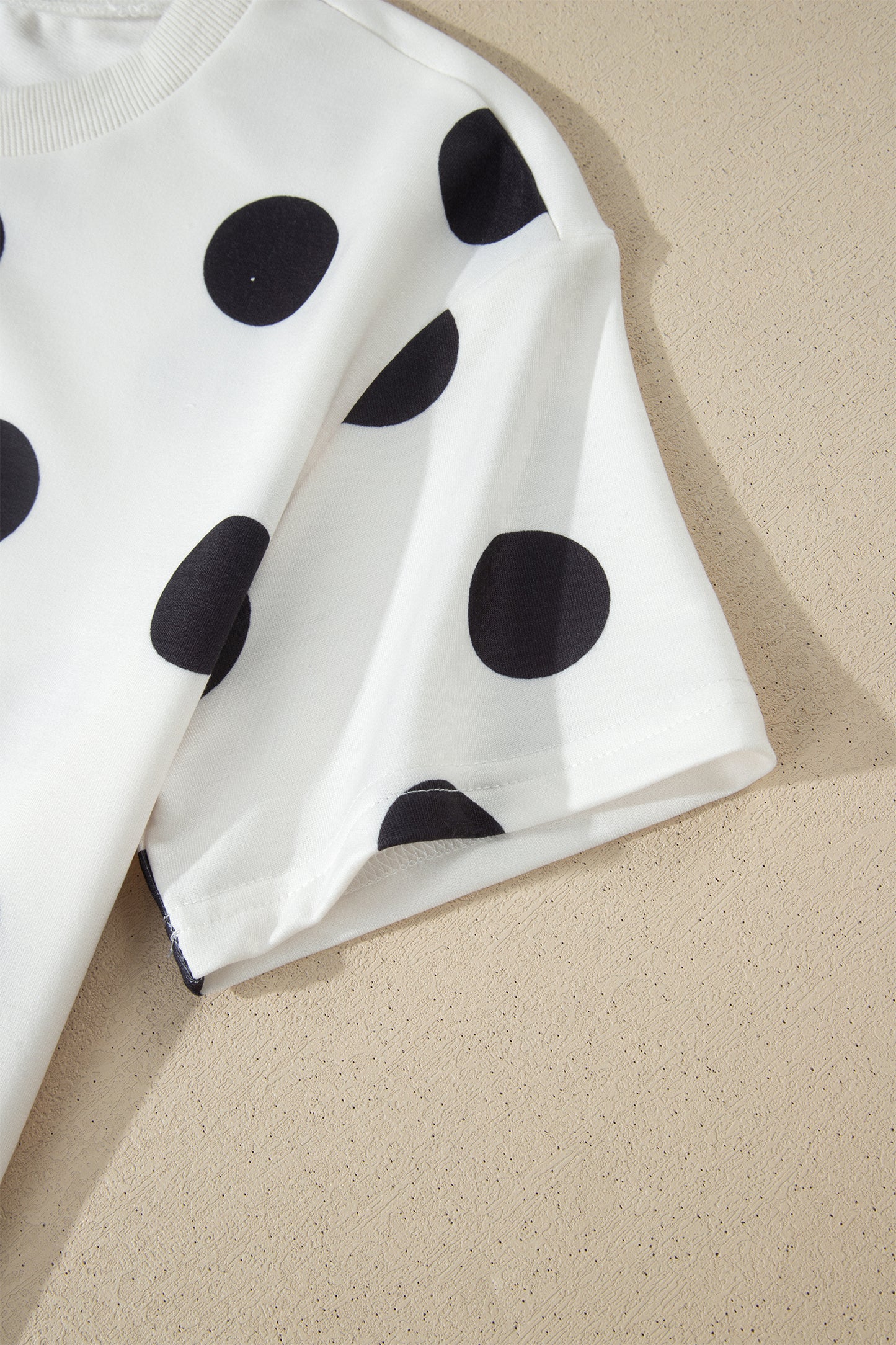 Polka Dot Short Sleeve Top Casual Skort 2pcs Outfit