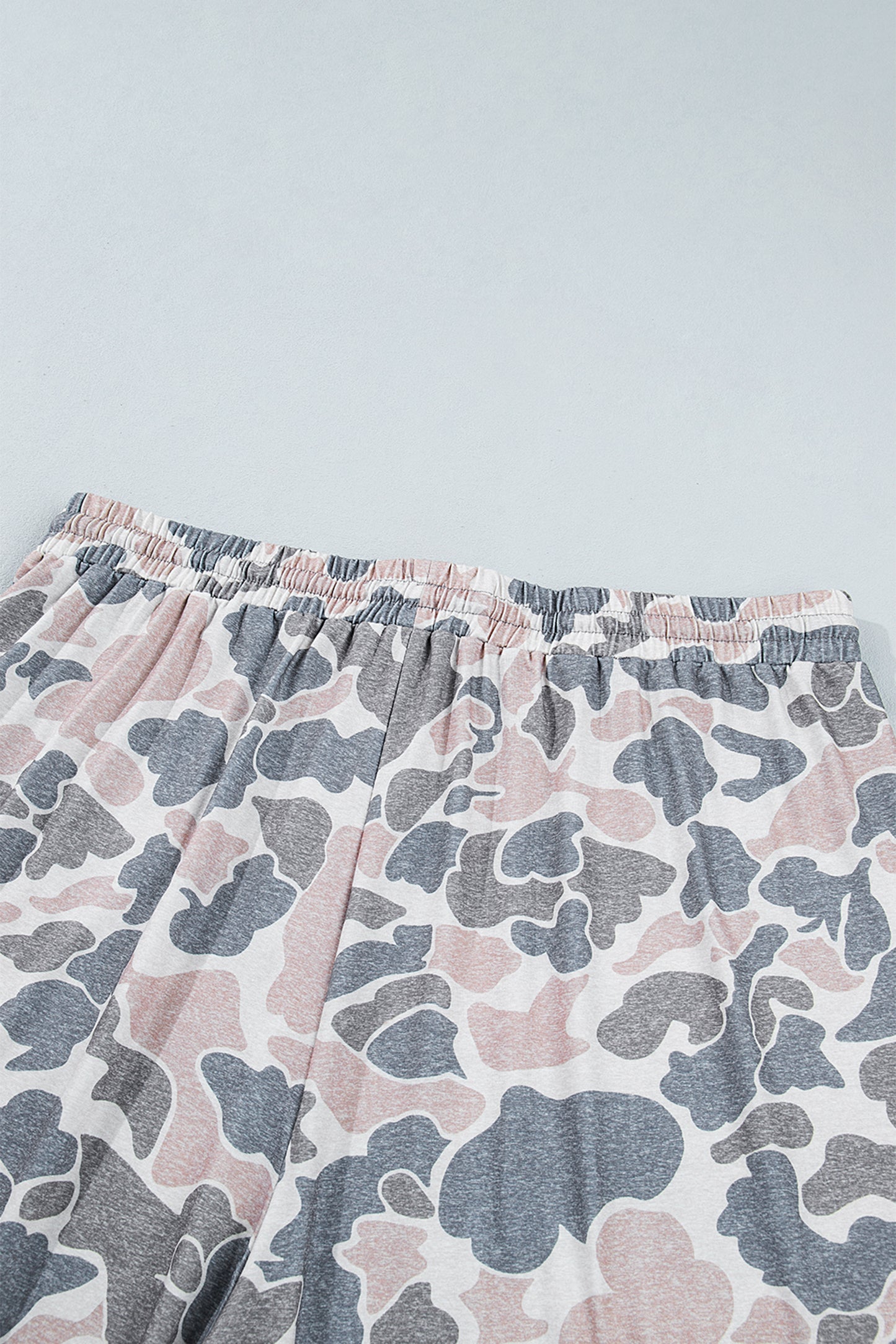Khaki Camouflage Print Ankle-Length Plus Size Pants