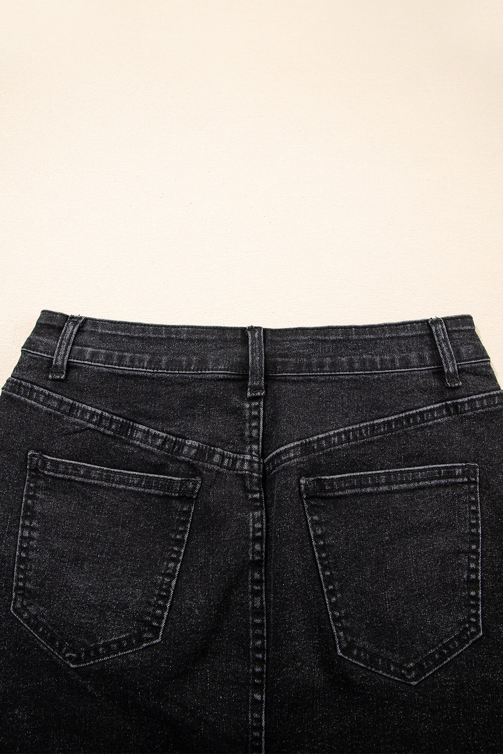 Raw Hem Denim Mini Skirt