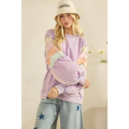 Sunset Stroll Colorblock Ruffle Top