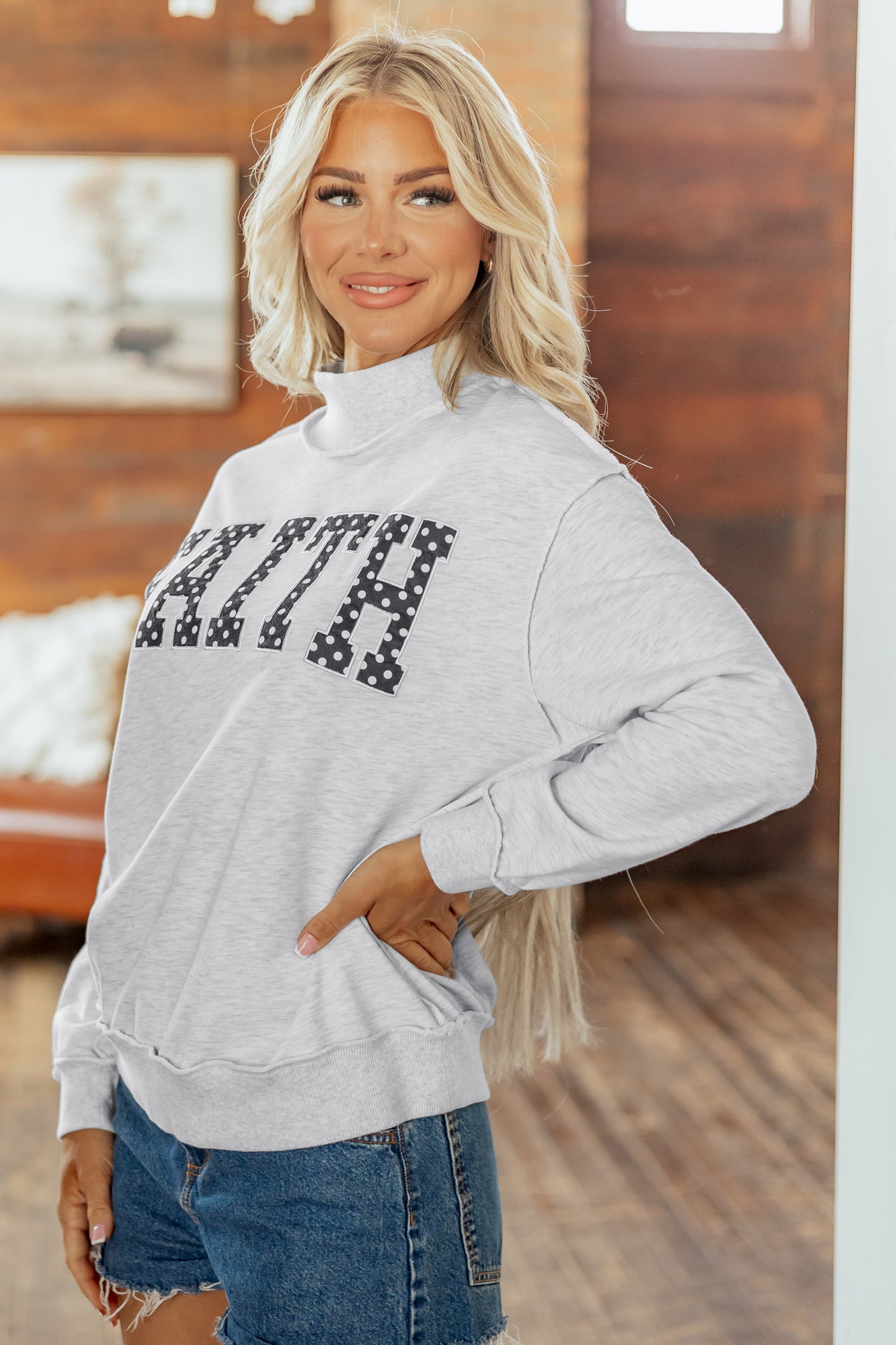 Faith Mock neck Sweatshirt