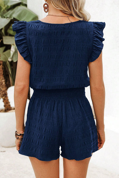 Shirred High Waist Shorts Set