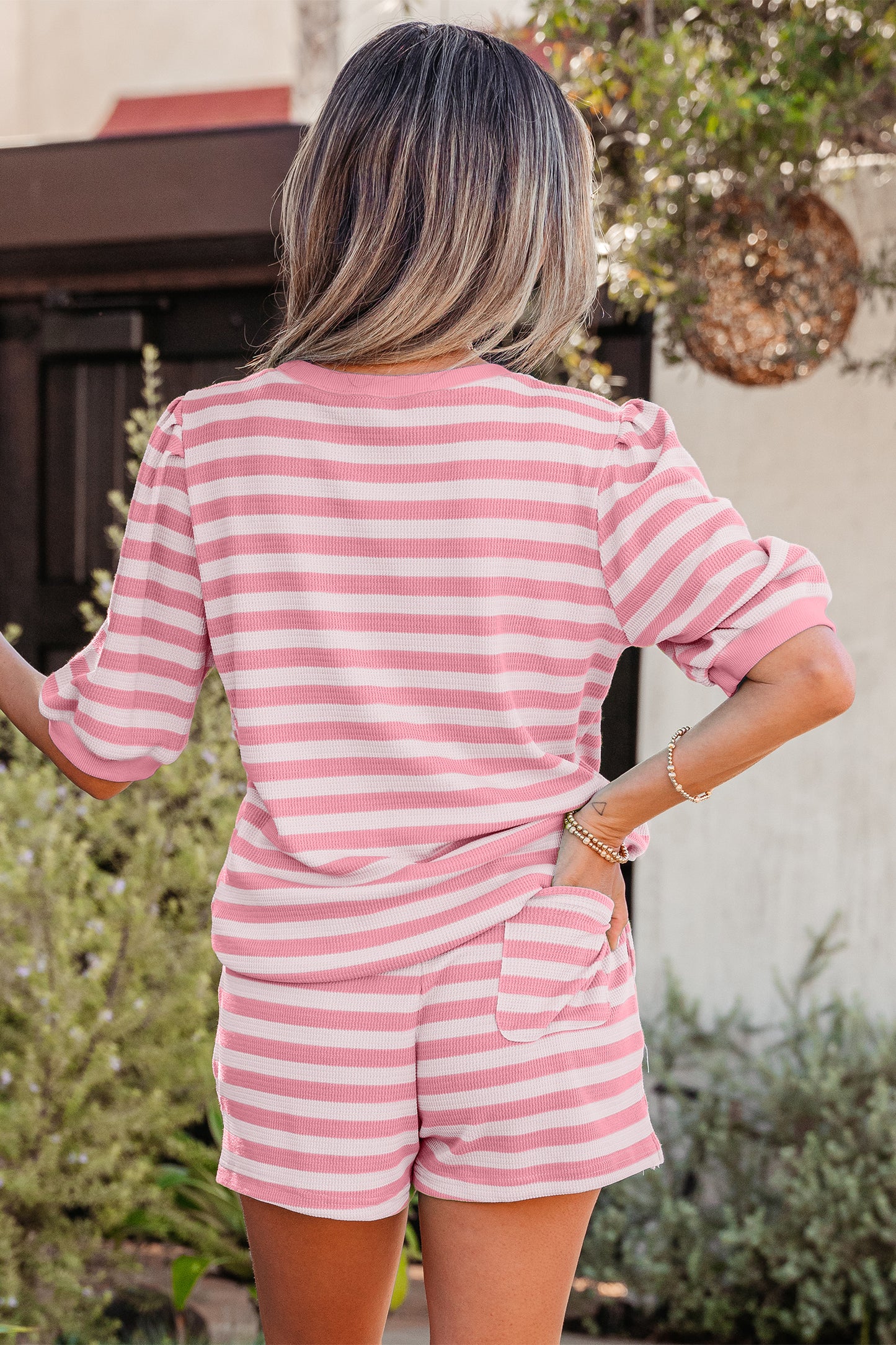 Puff Short Sleeve T Shirt Matching Shorts Set