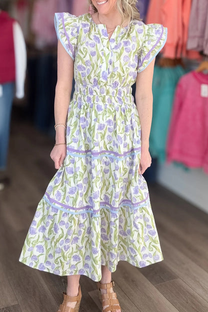 Purple Tulip Midi Dress