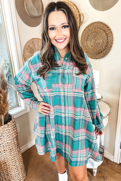 Long Sleeve V Neck Plus Size Dress