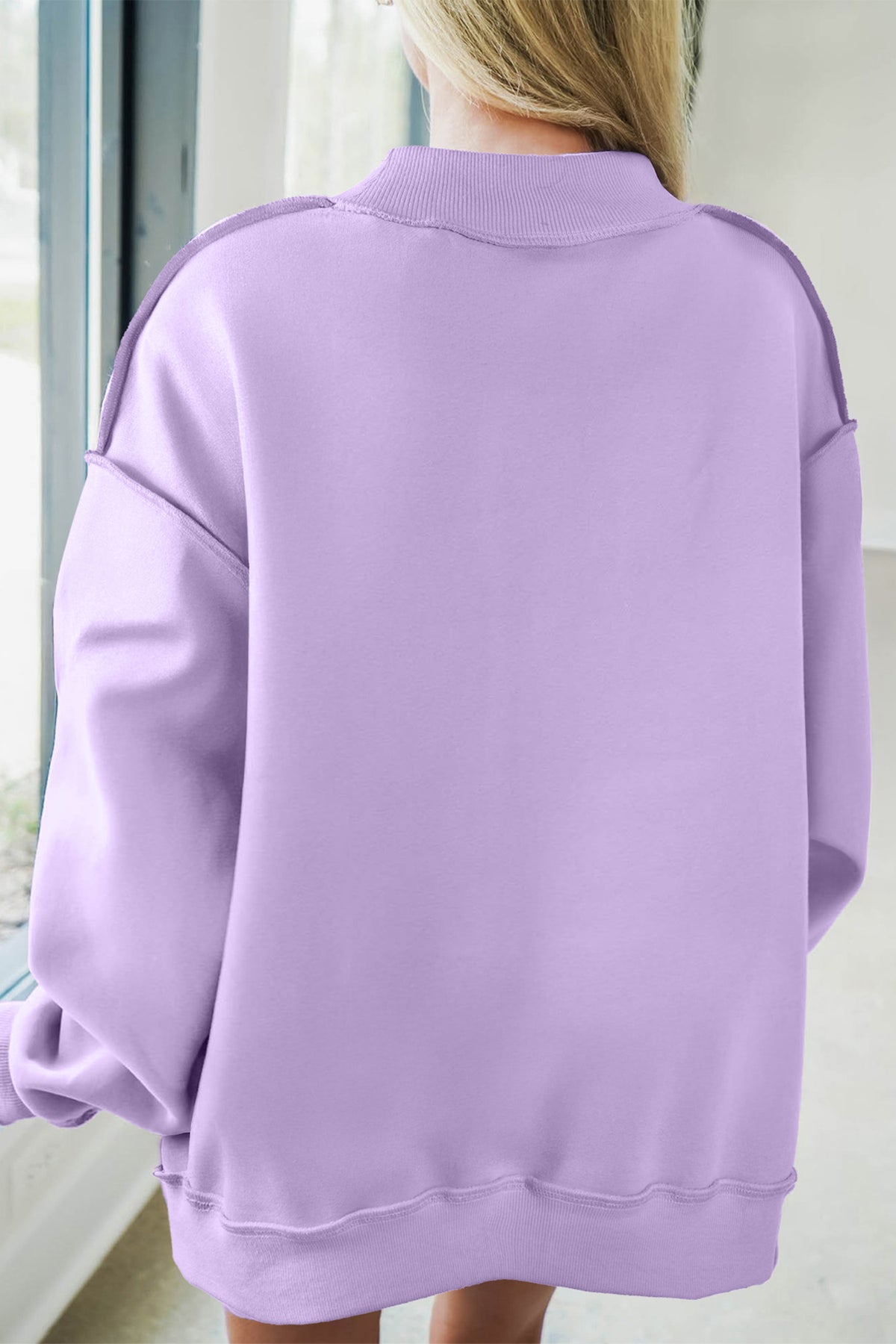 JESUS Exposed Seam Mock Neck Baggy Sweatshirt