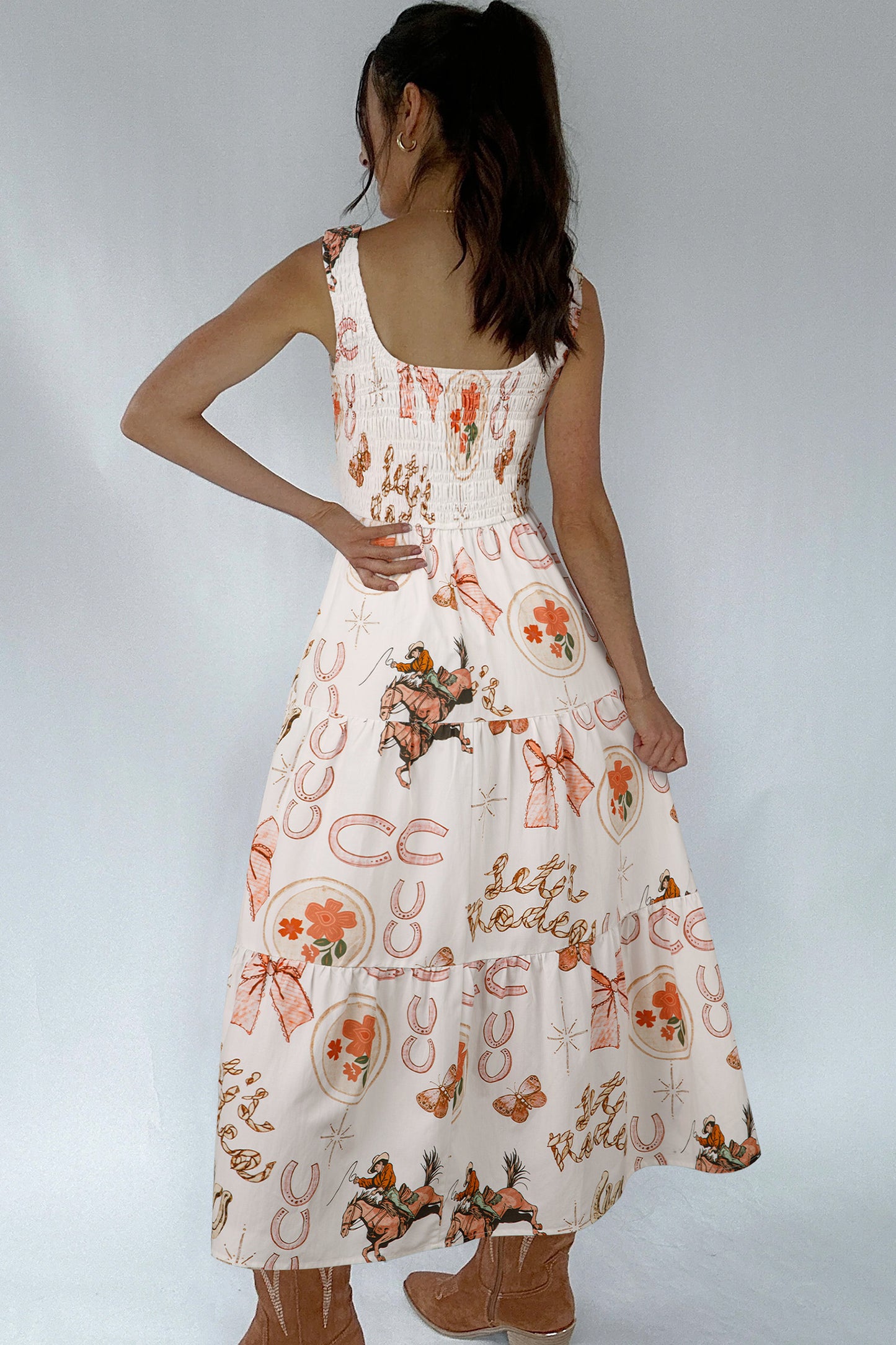 Western Horseshoe Midi Dress