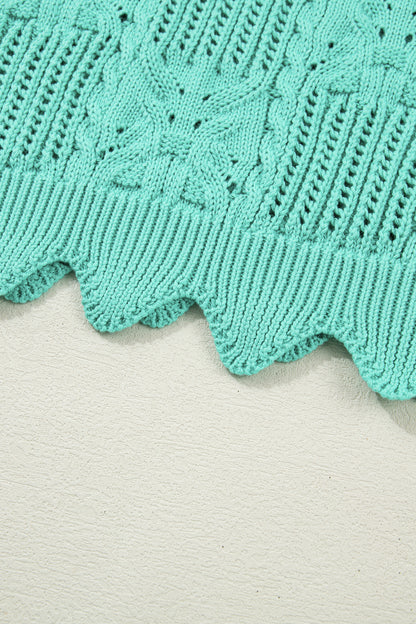 Beau Blue Knit Short Sleeve Sweater