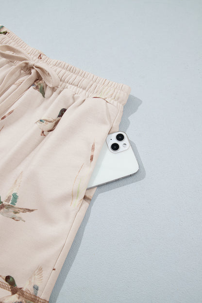 Mallard Print Zip Pullover and Shorts Set