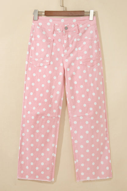 Polka Dot Casual Slim Fit Jeans
