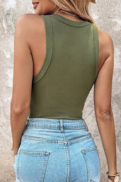 Slim Ribbed Padded Tank Top