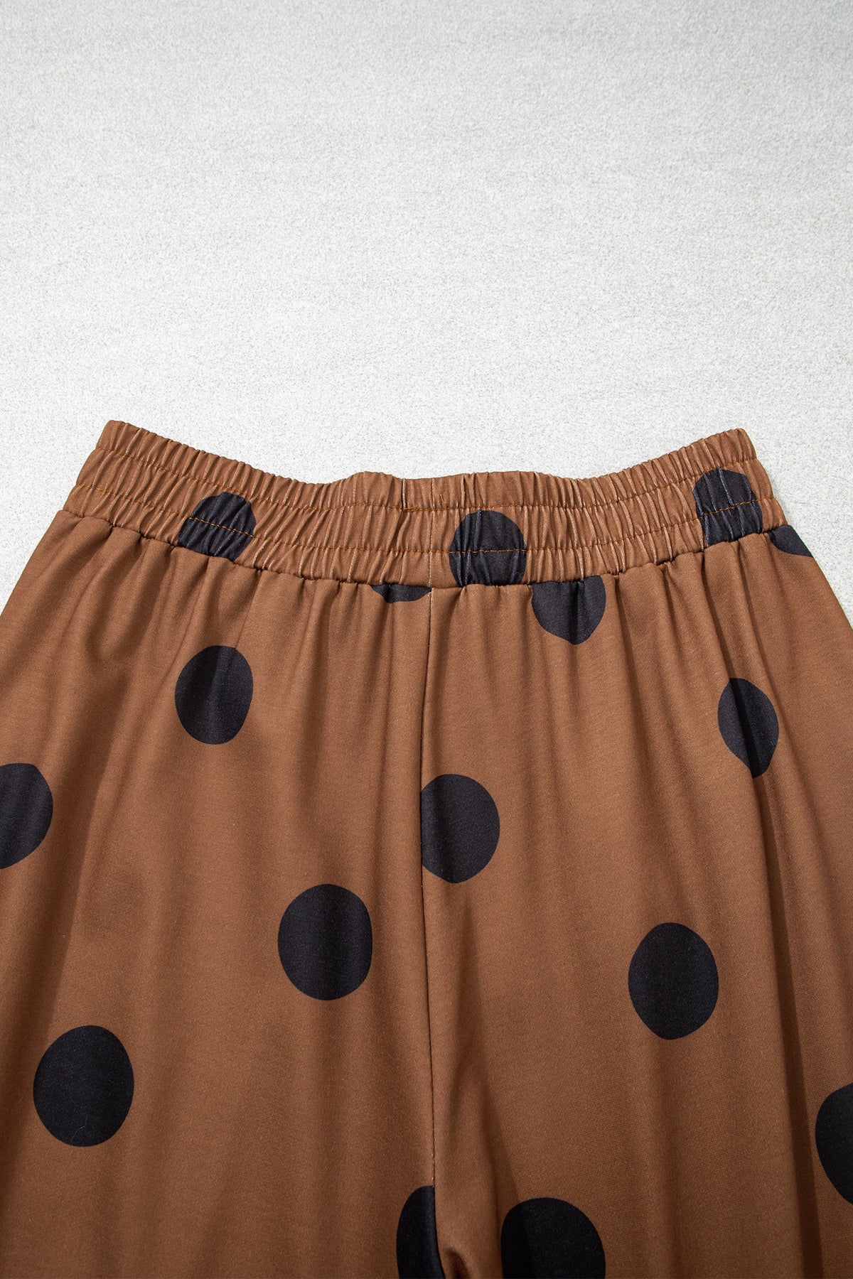 Polka Dot Wide Leg Elastic Waist Casual Pants