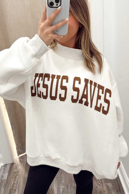 Reversible Christian Faith Print Mock Neck Sweatshirt