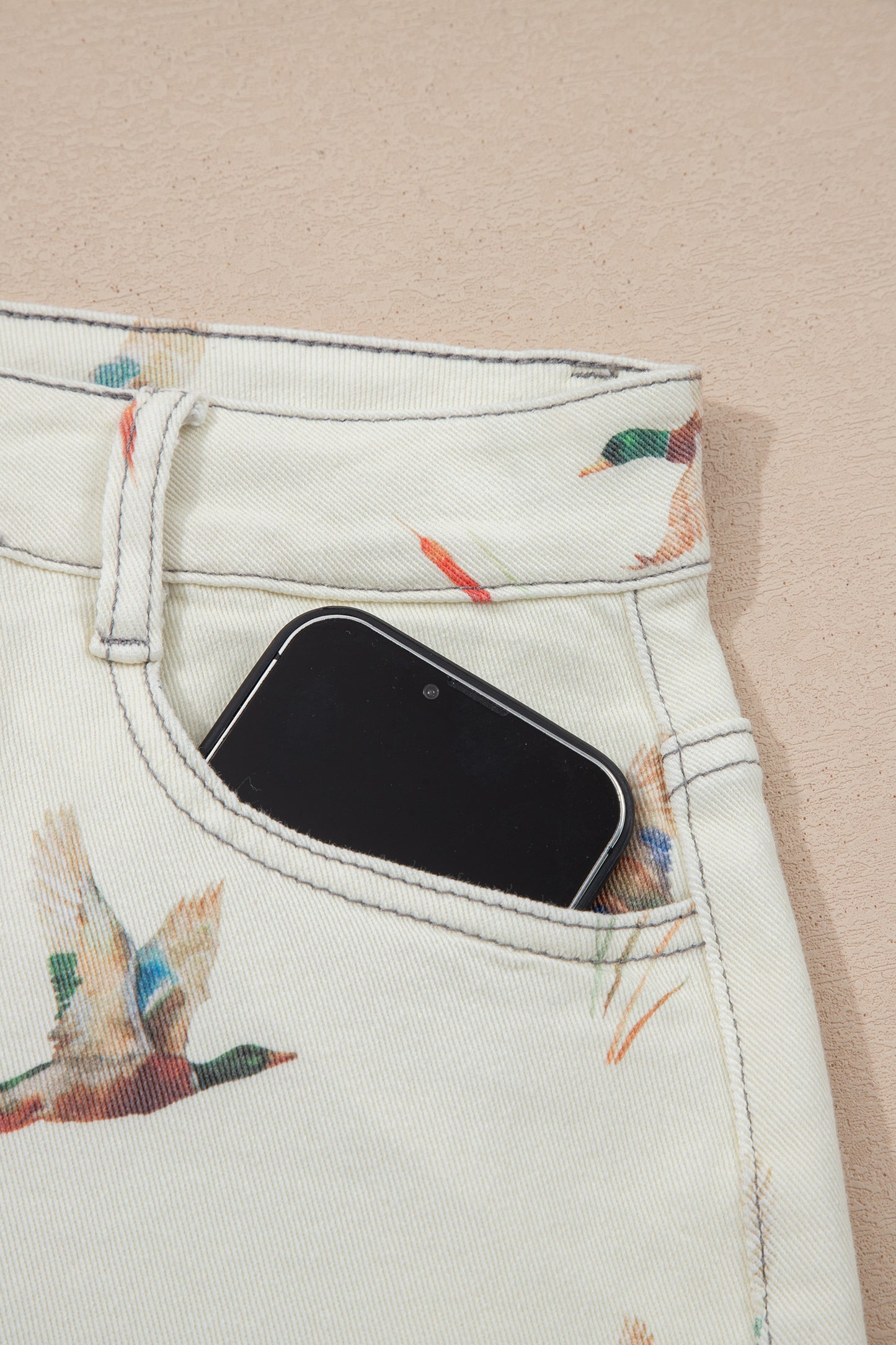 Wild Duck High Waist Frayed Denim Shorts