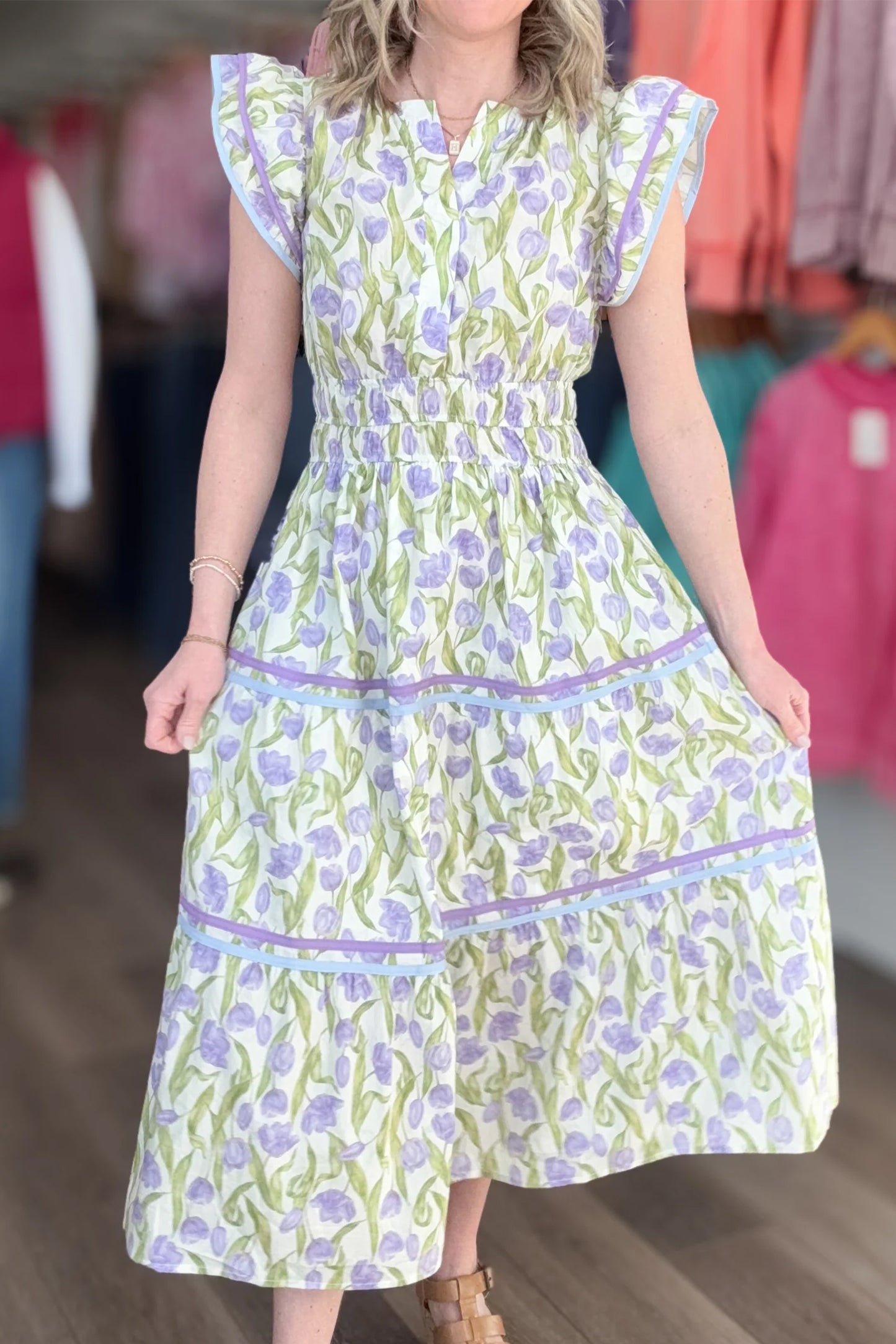Purple Tulip Midi Dress