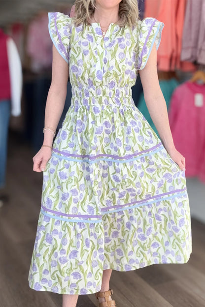 Purple Tulip Midi Dress