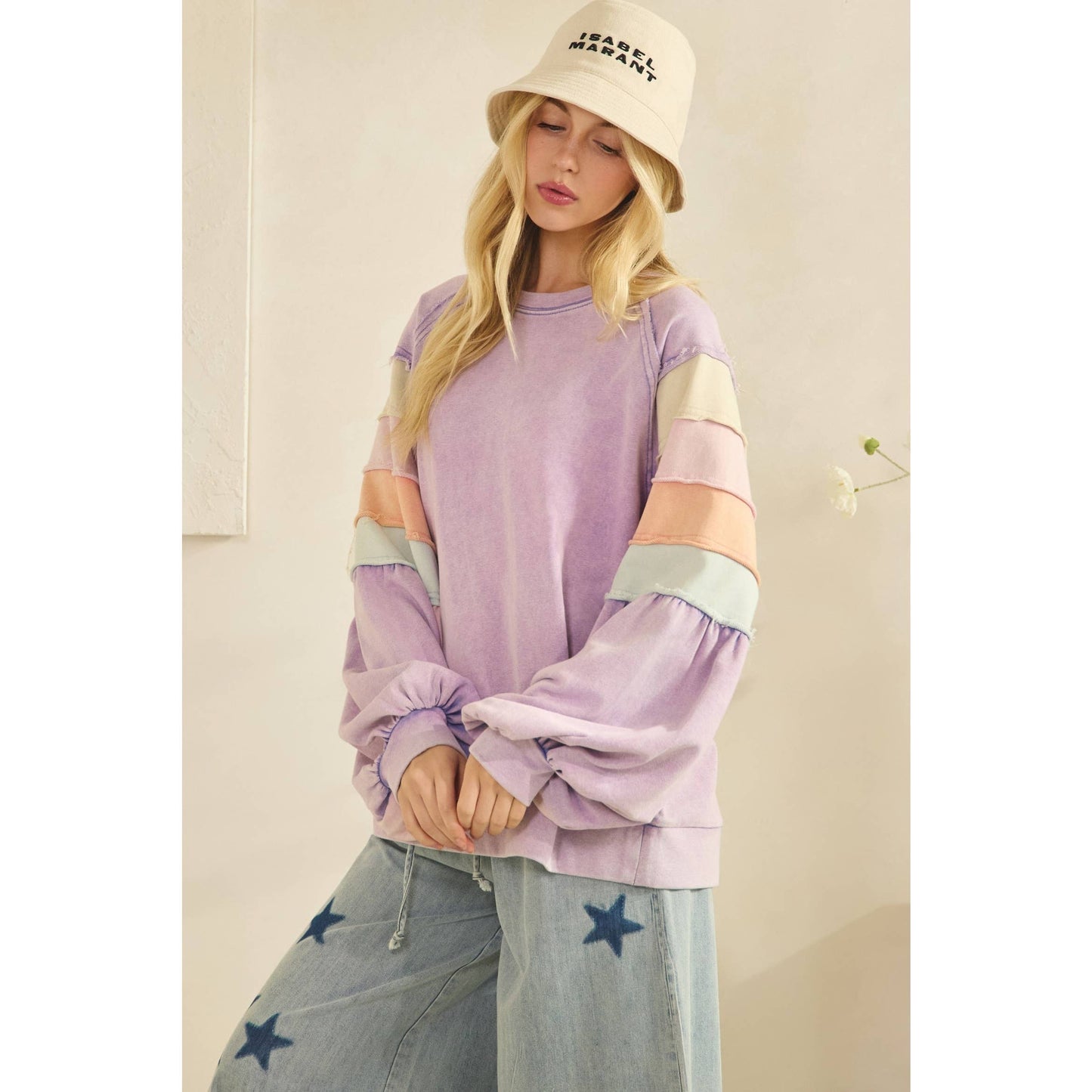 Sunset Stroll Colorblock Ruffle Top