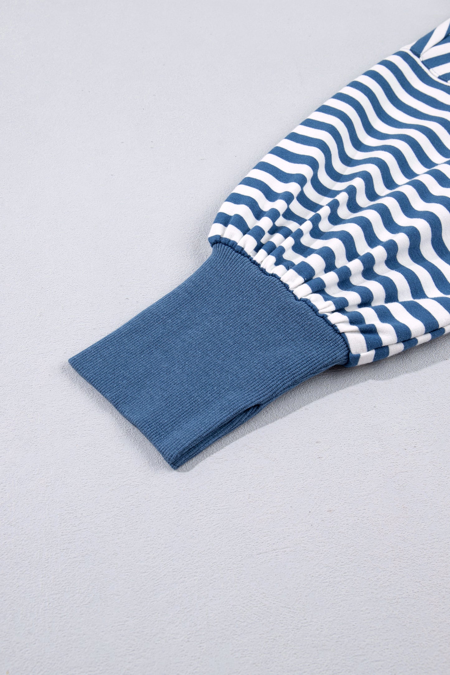 Blue Stripe Loose Pullover Sweatshirt