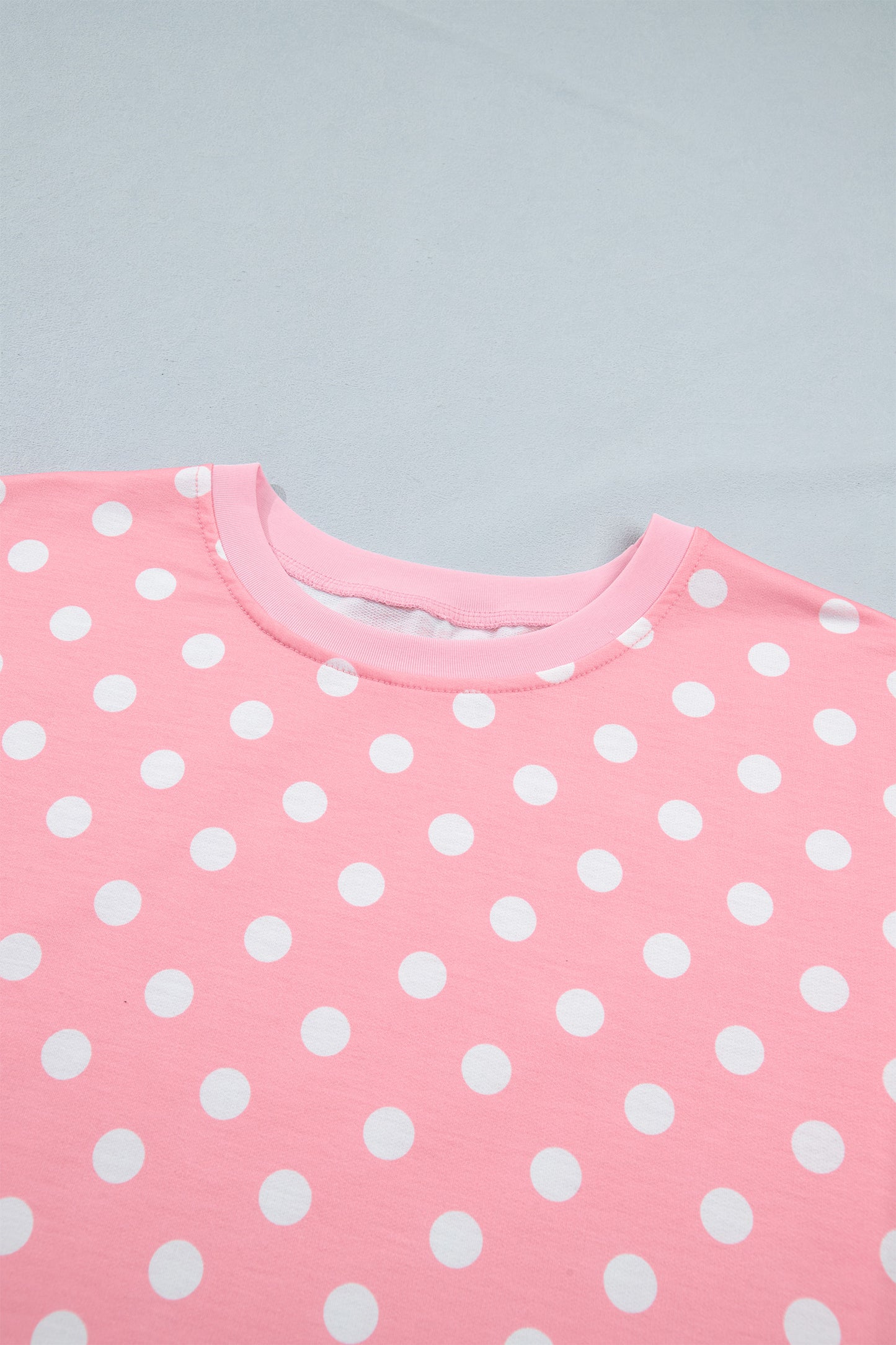 Polka Dot Oversized Top Drawstring Short Set