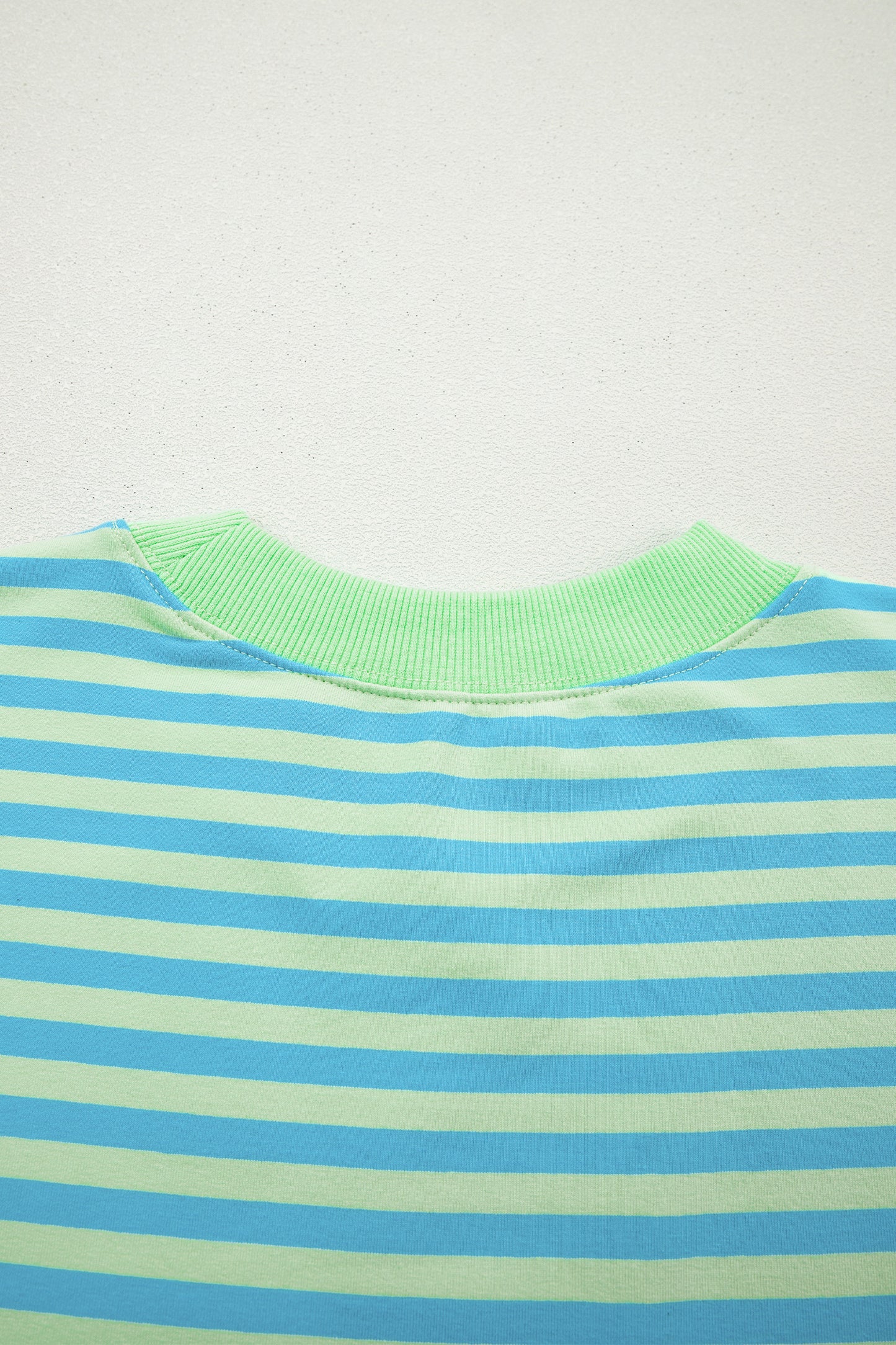 Stripe Color Block Detail Long Sleeve Pullover Elastic Waist Pull On Shorts 2pcs Set
