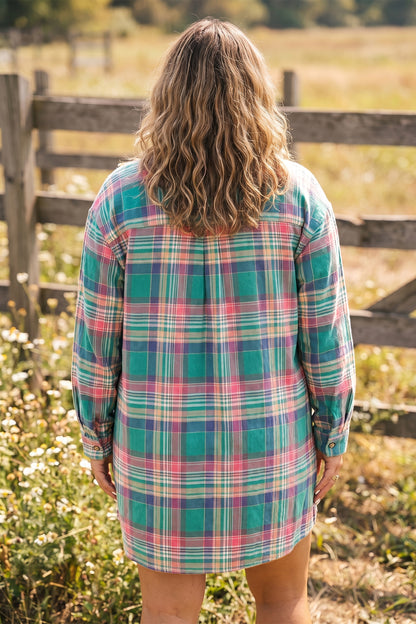 Long Sleeve V Neck Plus Size Dress