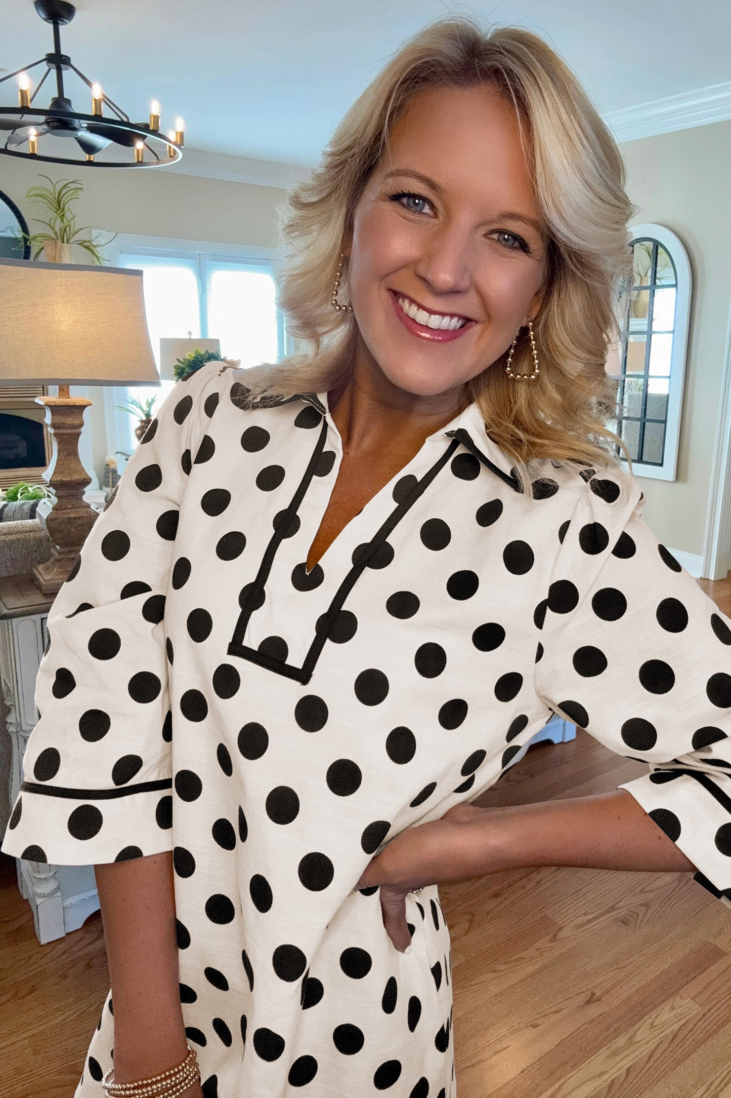 White Polka Dot Mini Dress