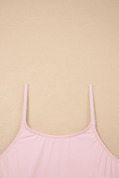 Build-in Shorts Sleeveless Dress With Short Two Piece Set