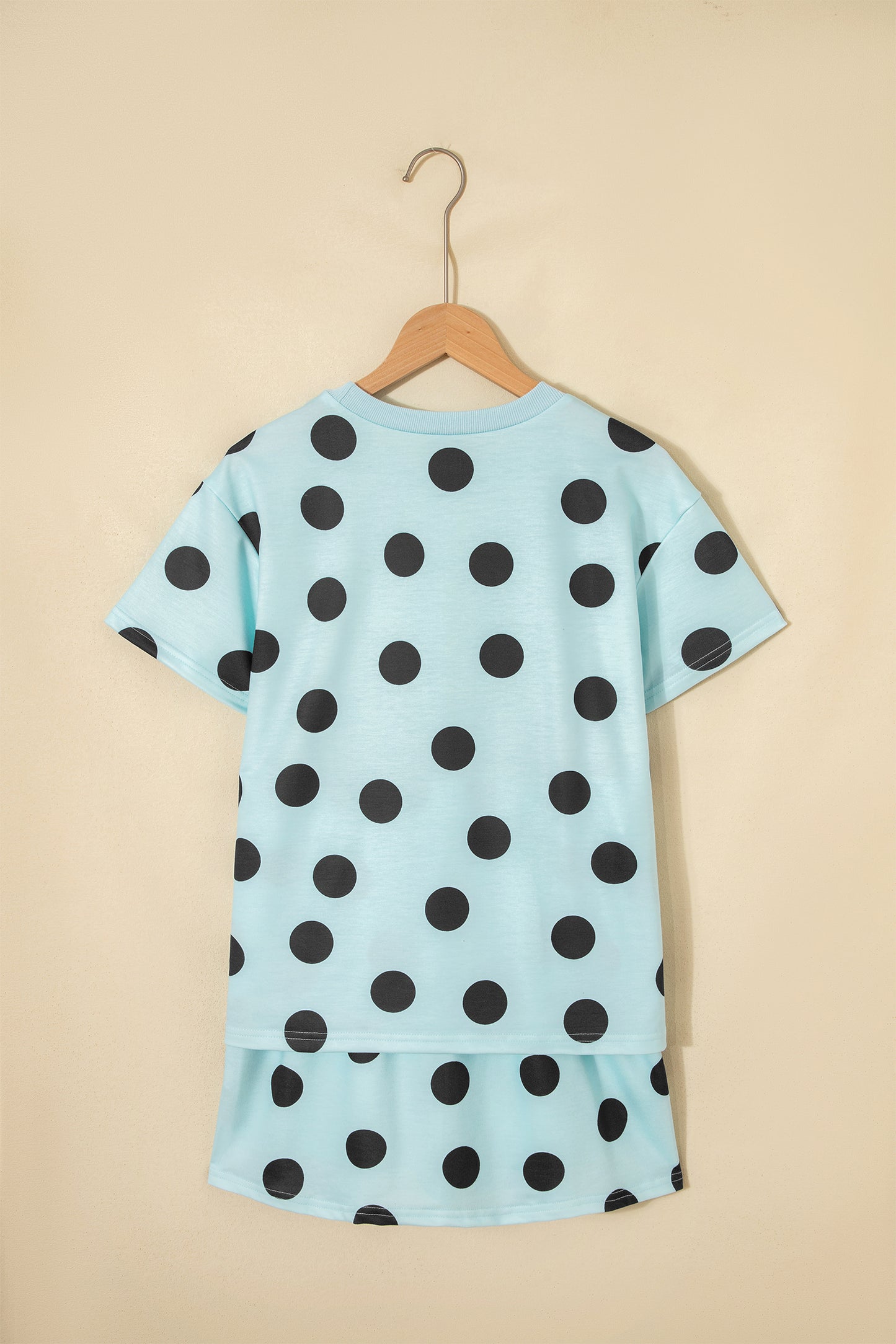 Polka Dot Short Sleeve Top Casual Skort 2pcs Outfit