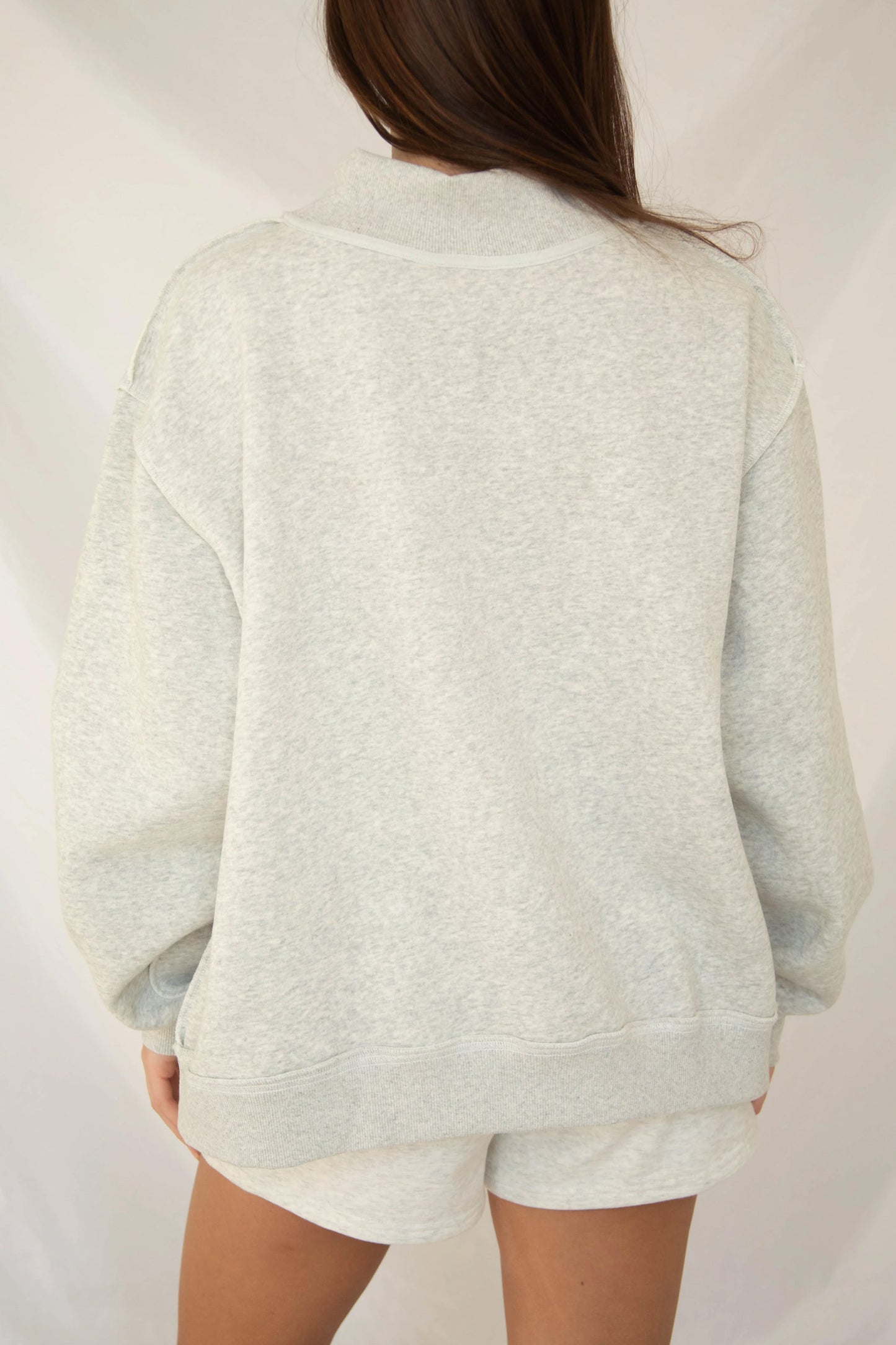 Gray Polka Dot Mockneck Sweatshirt