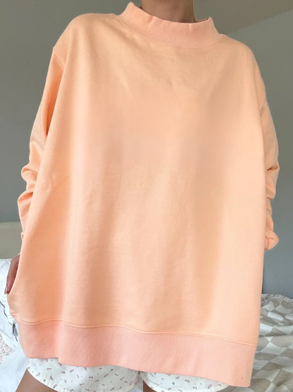 Papaya Orange Blank Mockneck Sweatshirt
