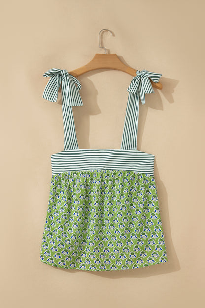 Pink Knot Straps Babydoll Tank Top