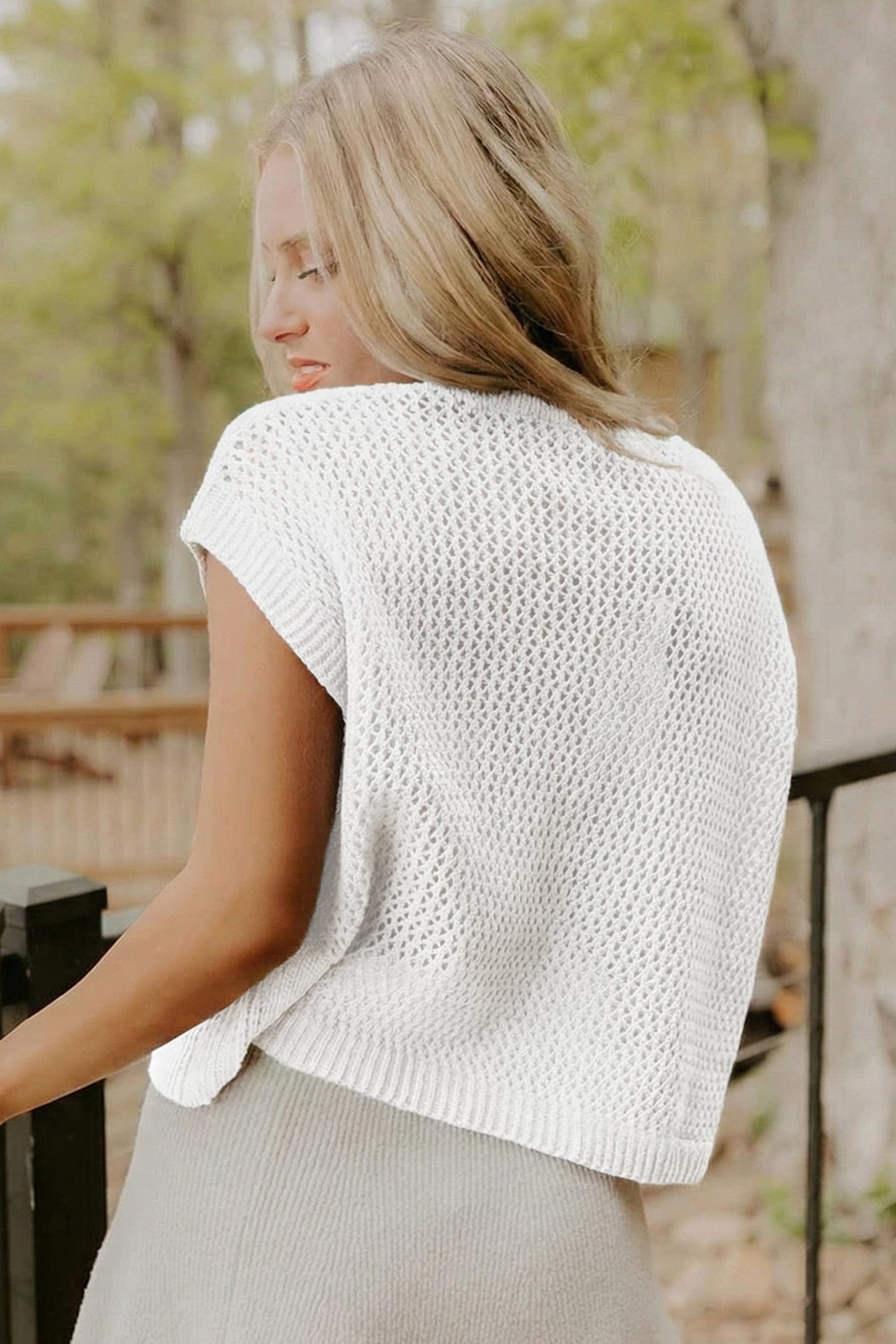 Sky Blue Flag Graphic Short Sleeve Sweater Top