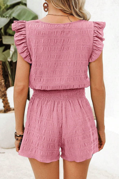 Shirred High Waist Shorts Set