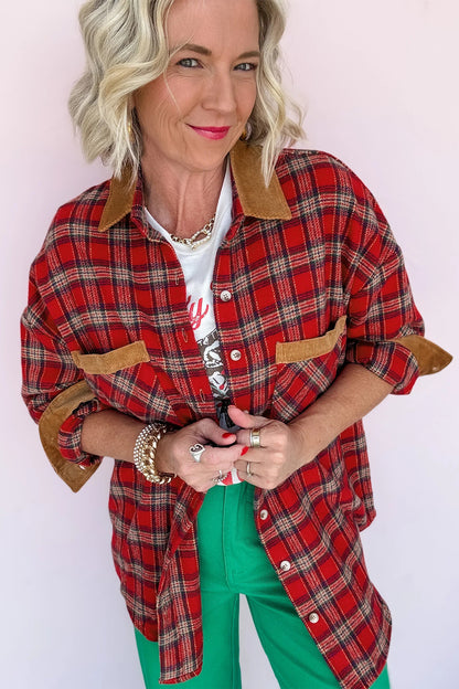 Plaid Color Block Shacket