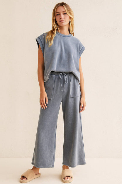 Mineral Wash Scuba Lounge Set: DENIM