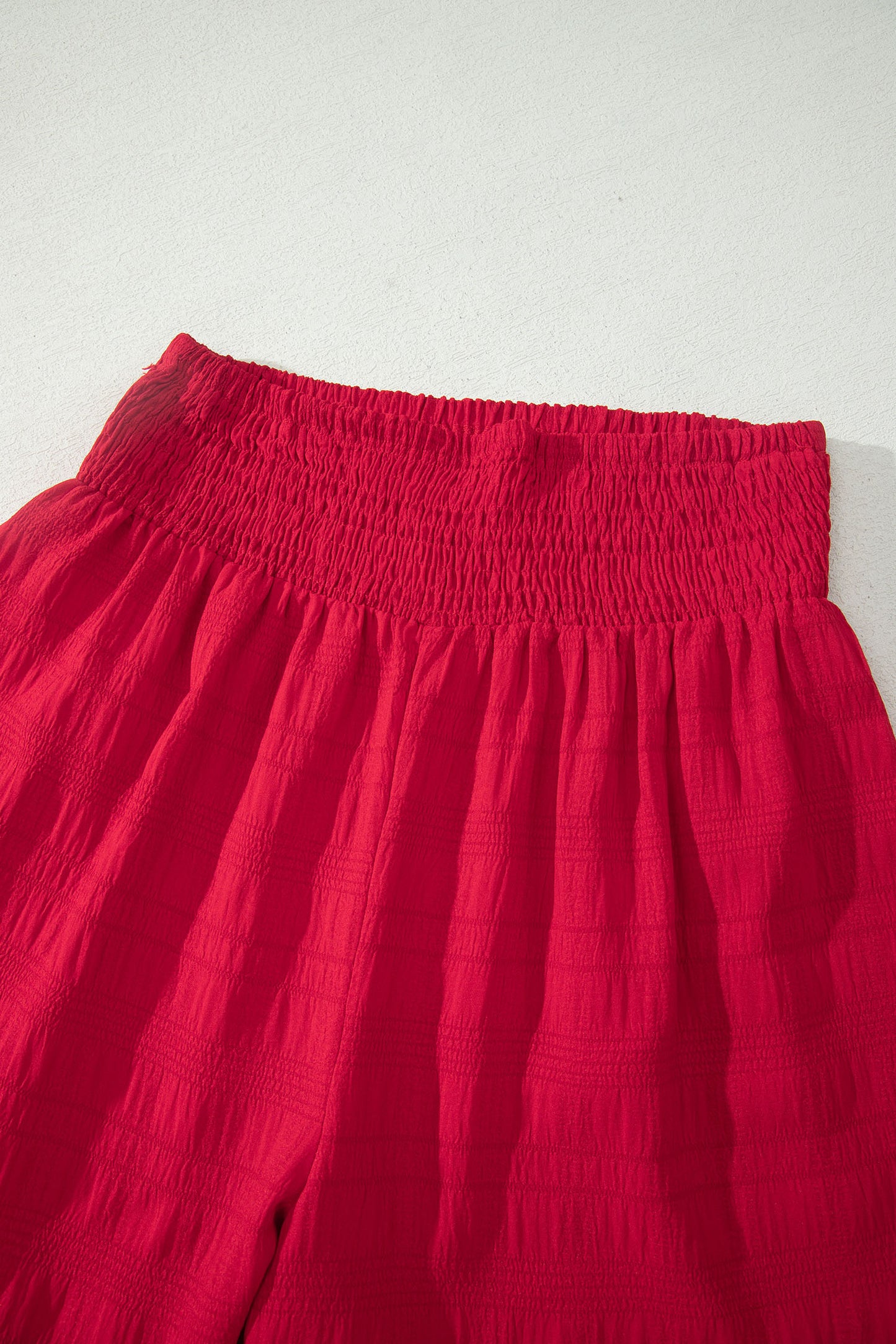Shirred High Waist Shorts Set
