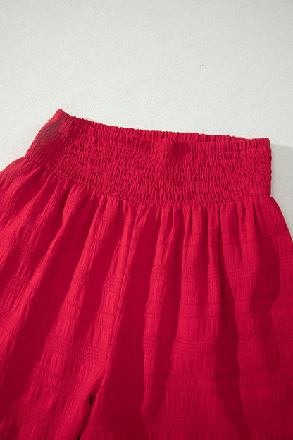 Shirred High Waist Shorts Set